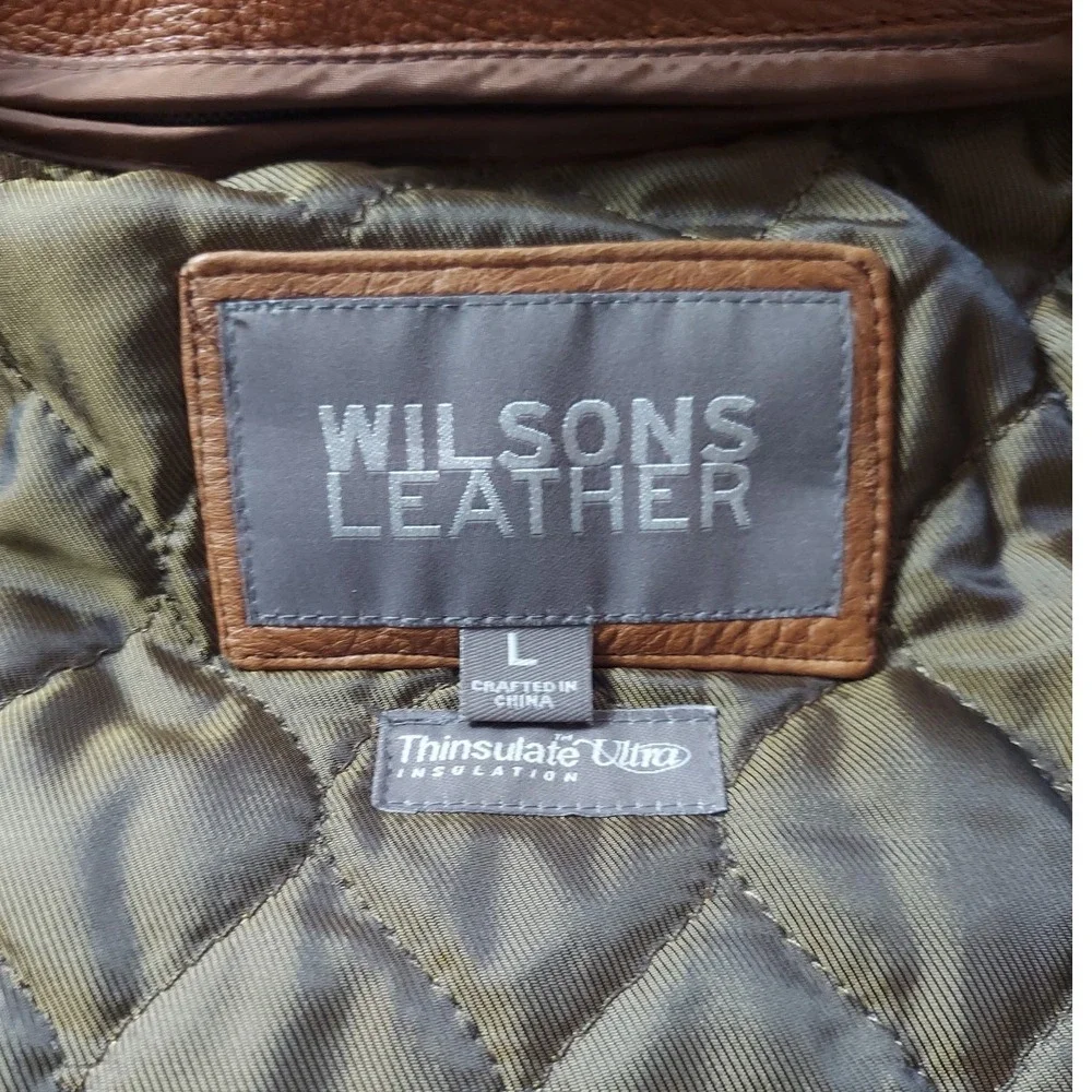 Wilsons Leather Jacket Mens L Brown Thinsulate Ultra Insulated Coat 11055-26 NEW